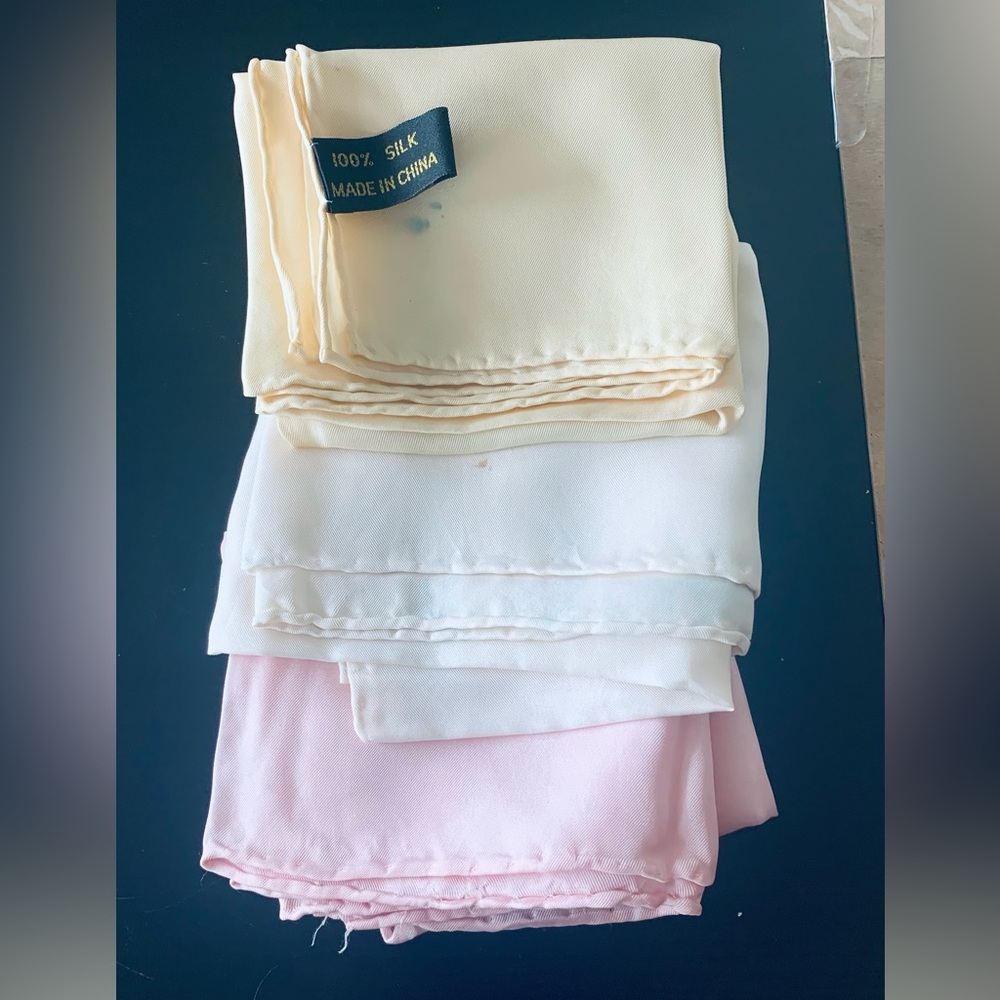 100% Hand Rolled Silk Scarf / Handkerchiefs